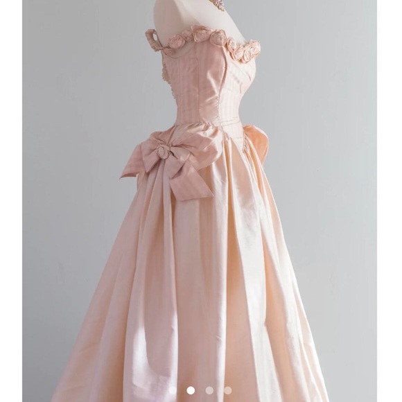 BEAUTIFUL VINTAGE PINK BRIDAL GOWN 🦢♡ 💍 - Picture 2 of 4